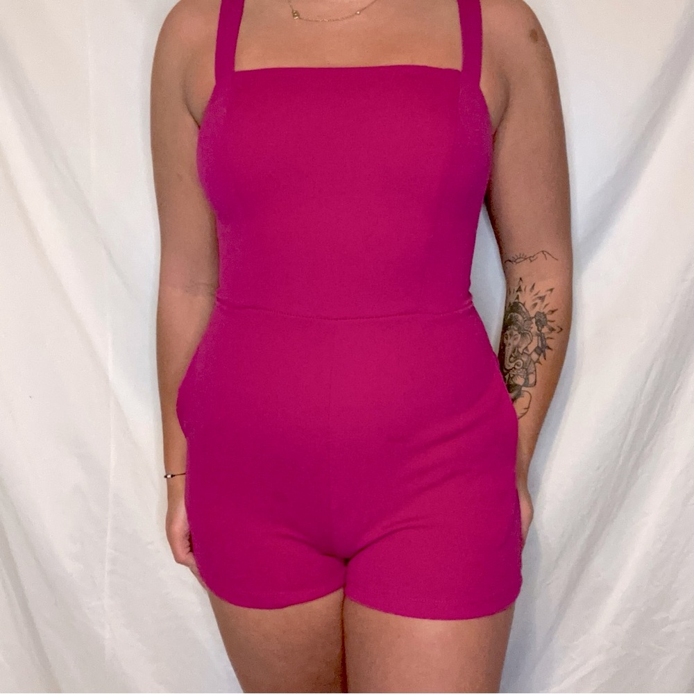Hot pink romper